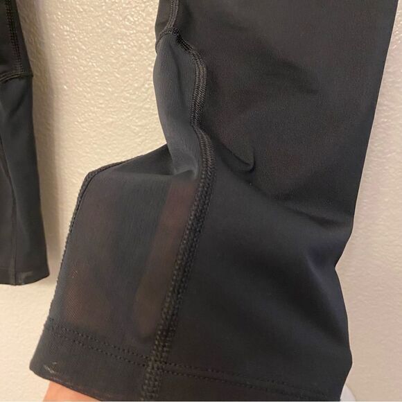 Nike Power Epic Crop mesh running Leggings 938602-010 Black back zipper pocket S - Picture 7 of 13